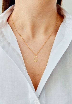Design Letters, HALSKETTE MIT GROß INITIAL CHARM GOLD (A-Z) - Halskæder - gold-coloured