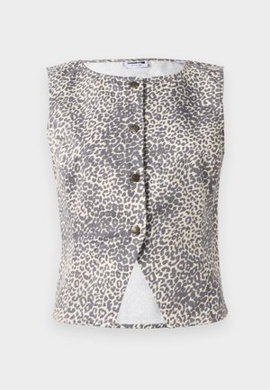 Noisy May, Waist Animal print - Жилетка - Winter white