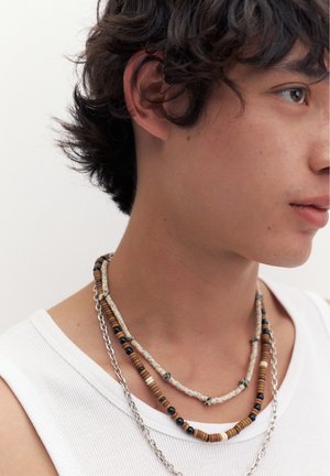 PULL&BEAR, BEADED -OF NECKLACES  3-PACK  - Halskæder - metallic grey