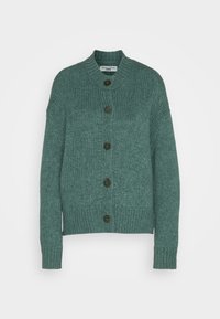 V NECK CARDIGAN LONG SLEEVE AND A SHAPE - Cardigan - green