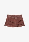 RUFFLED WITH STUDS - MINI SKIRT - Jupe trapèze - brown