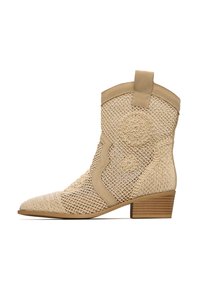 WESTERN – EMBROIDERED - Kovbojské/motorkářské kotníkové boty - beige