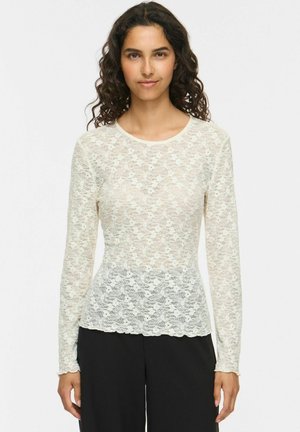 VILA, VIFAY O-NECK L/S TOP - NOOS - Blouse - egret
