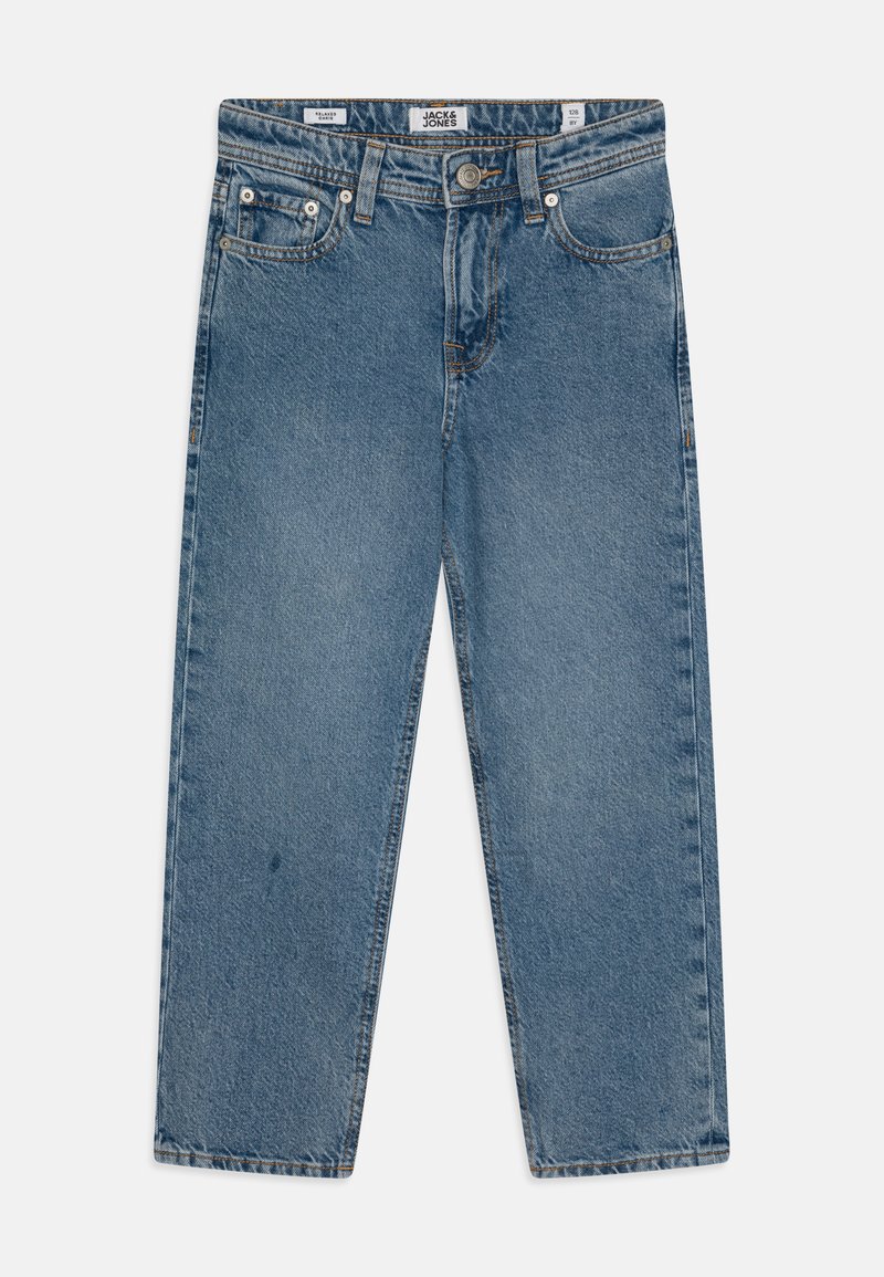 Lys blå denimjeans med avslappet passform, med rett ben-design, fem lommer og subtil falming på stoffet.