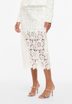 VILA VIPETAL MIDI SKIRT - Ceruzaszoknya - snow white