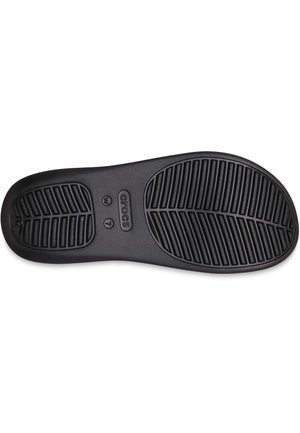 Zwarte Crocs schoenzool met een textured grip patroon, maat 7, met horizontale en diagonale groeven voor grip.
