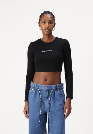 Karl Lagerfeld Jeans LAYERED TEE - Longsleeve - black
