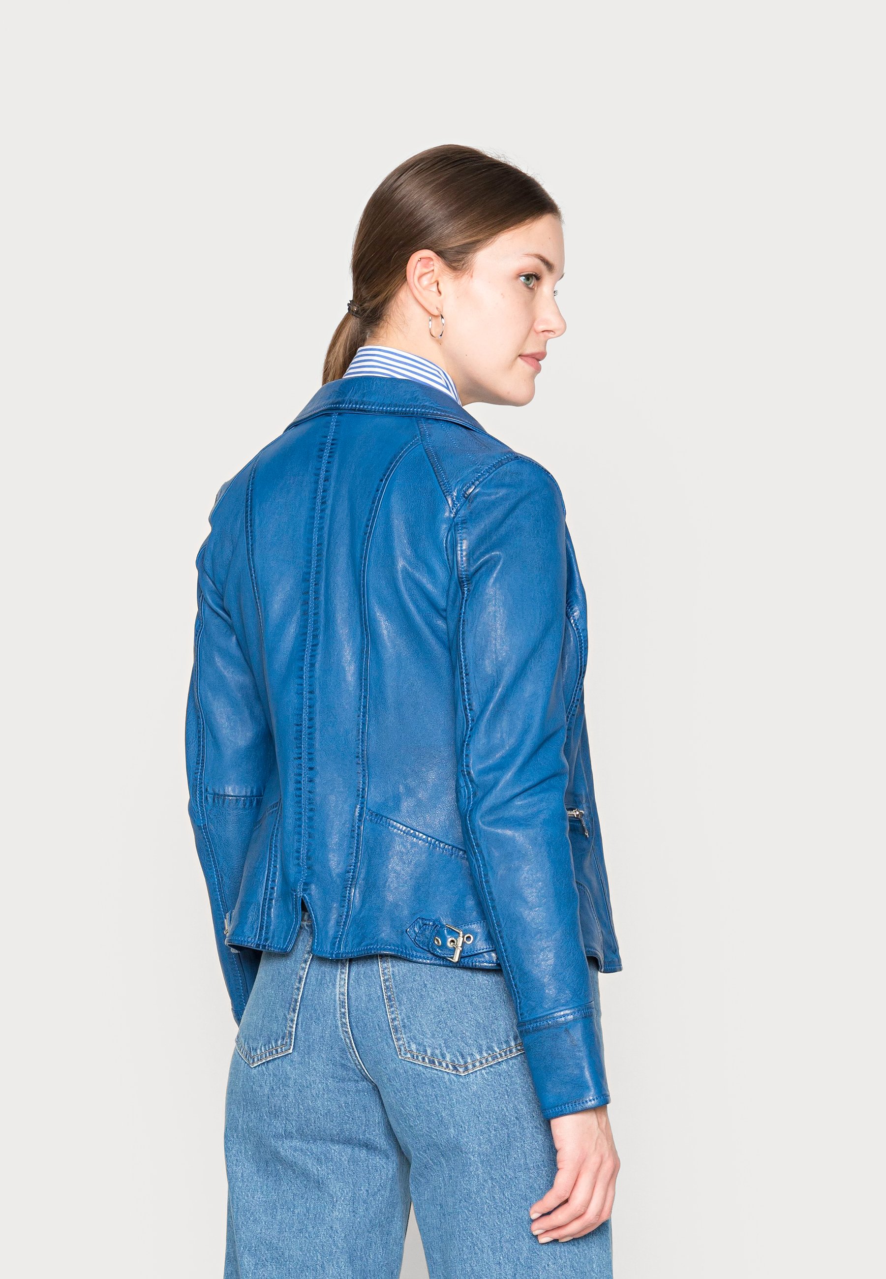Oakwood CAMERA - Chaqueta de cuero - blue/azul - Zalando.es