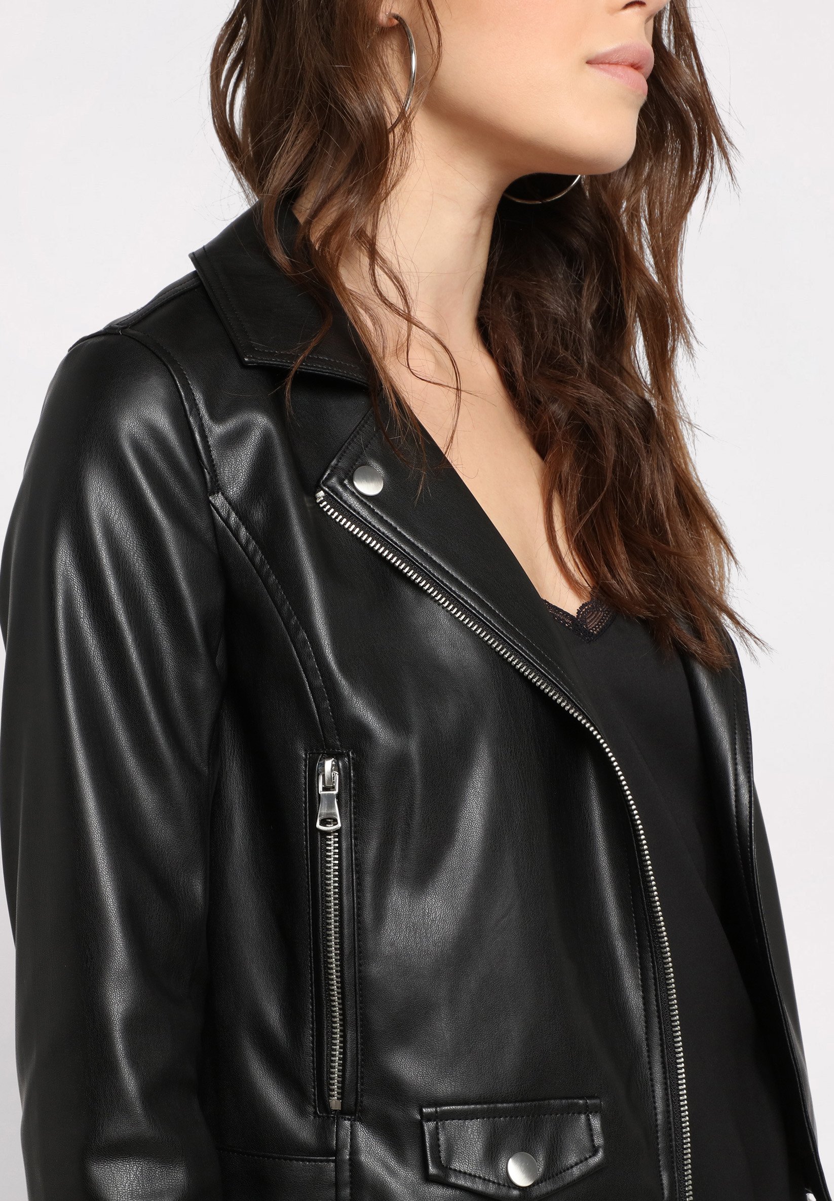 veste en cuir cache cache