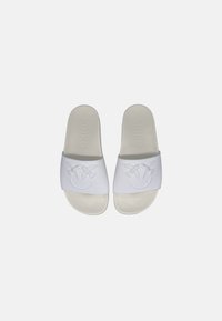 Infradito bianche con suola testurizzata eamp;amp;amp;amp;amp;amp; larga con logo stampato. Realizzate in materiale sintetico, con finitura liscia.