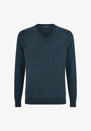 FALKE LUXURY CLASSIC V-NECK - Strickpullover - space blue