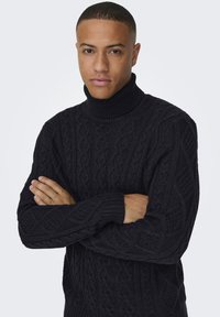 Only & Sons STRUKTUR - Strickpullover - dark navy