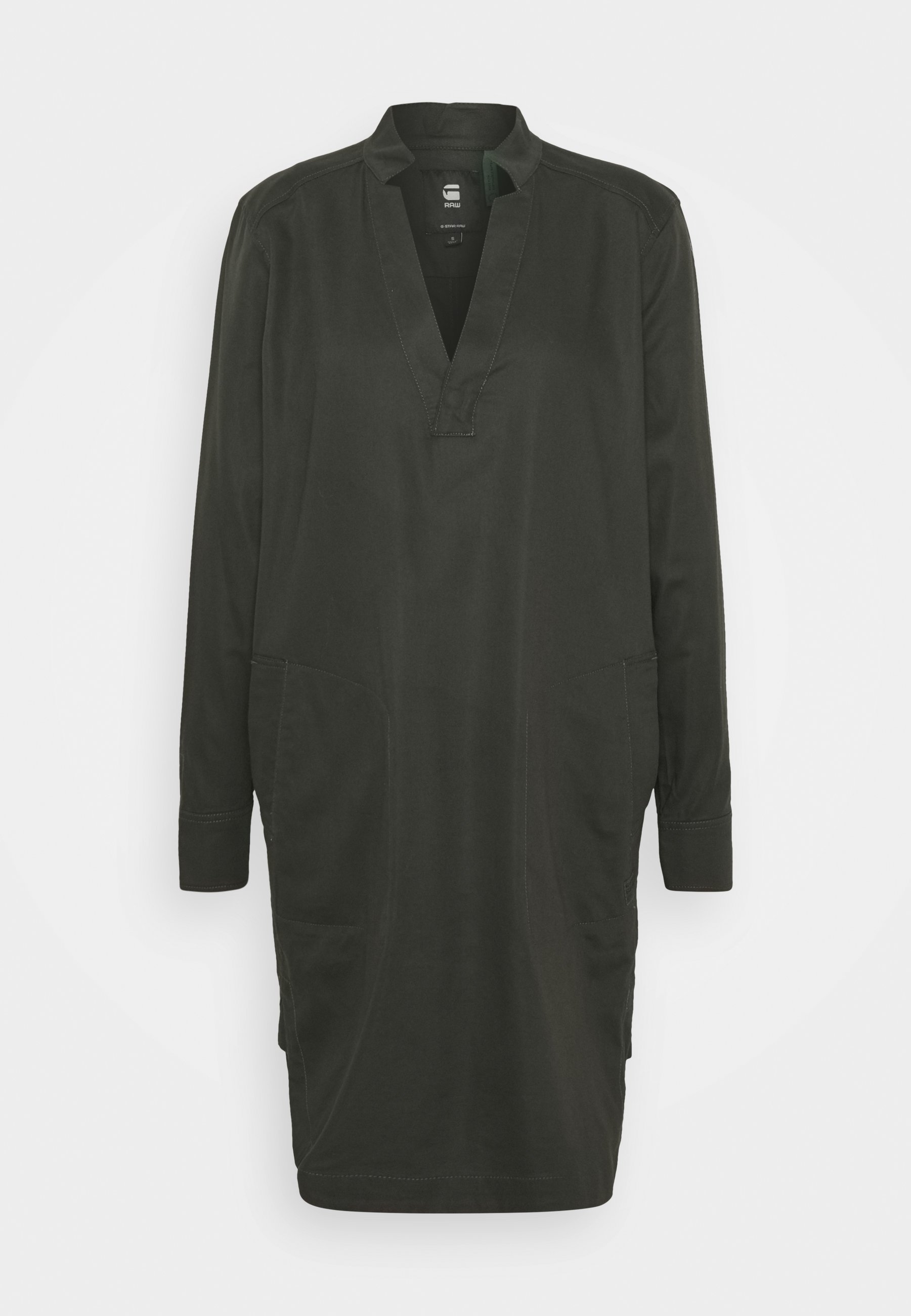 G Star Milary V Neck Shirt Dress L S Kjole Raven Zalando No