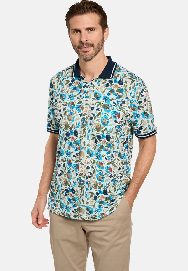 Poloshirt - blau gemustert