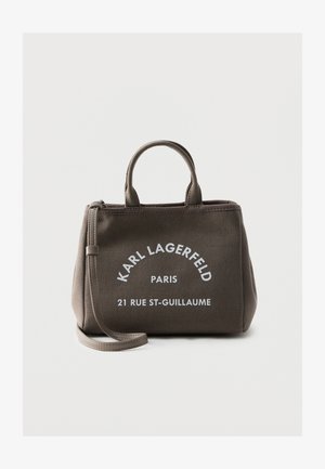 KARL LAGERFELD, TRAPEZE MINI - Дамска чанта - dark taupe