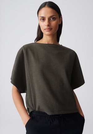 OPUS, OVERSIZED SOFT STRUCTURE - T-Shirt basic - deep green