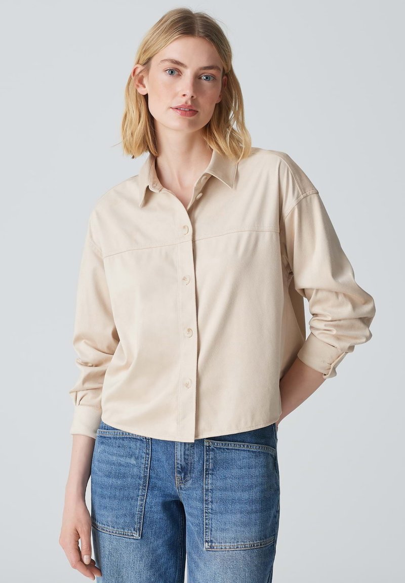 OPUS FONTEGA - Button-down blouse - macadamia