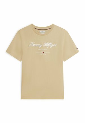 Tommy Hilfiger, SCRIPT LOGO TEE - BRAND LOVE - T-shirt imprimé - batique khaki