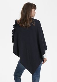 Cream PONCHO - Poncho - royal navy blue