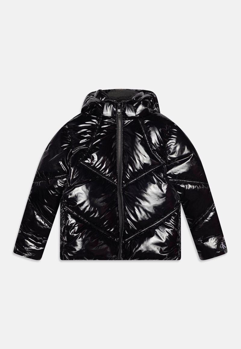 Calvin Klein Jeans GLOSSY CUT SEAMS PUFFER - Talvitakki - black