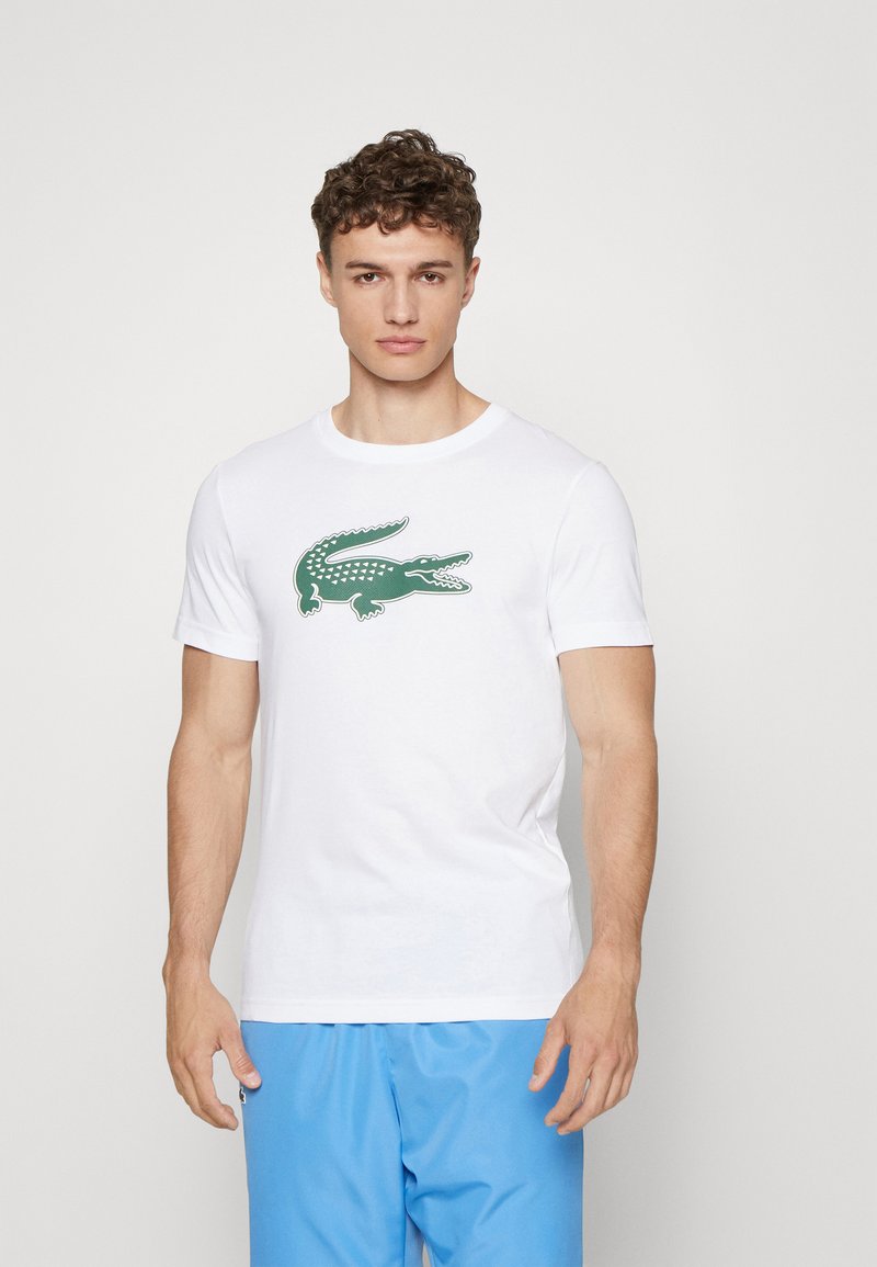 Lacoste Sport BIG LOGO - Sportiniai marškinėliai trumpomis rankovėmis - white/green