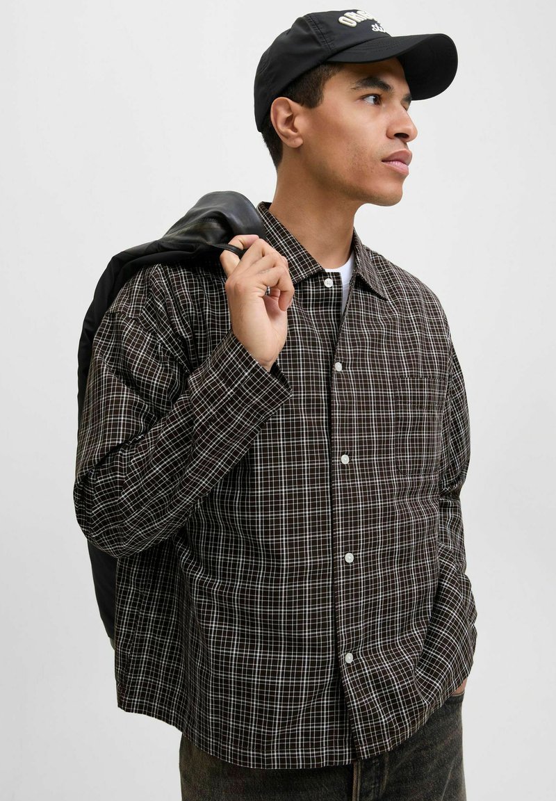 Jack Jones JORAUSTIN CLEAN CHECK Chemise chocolate torte