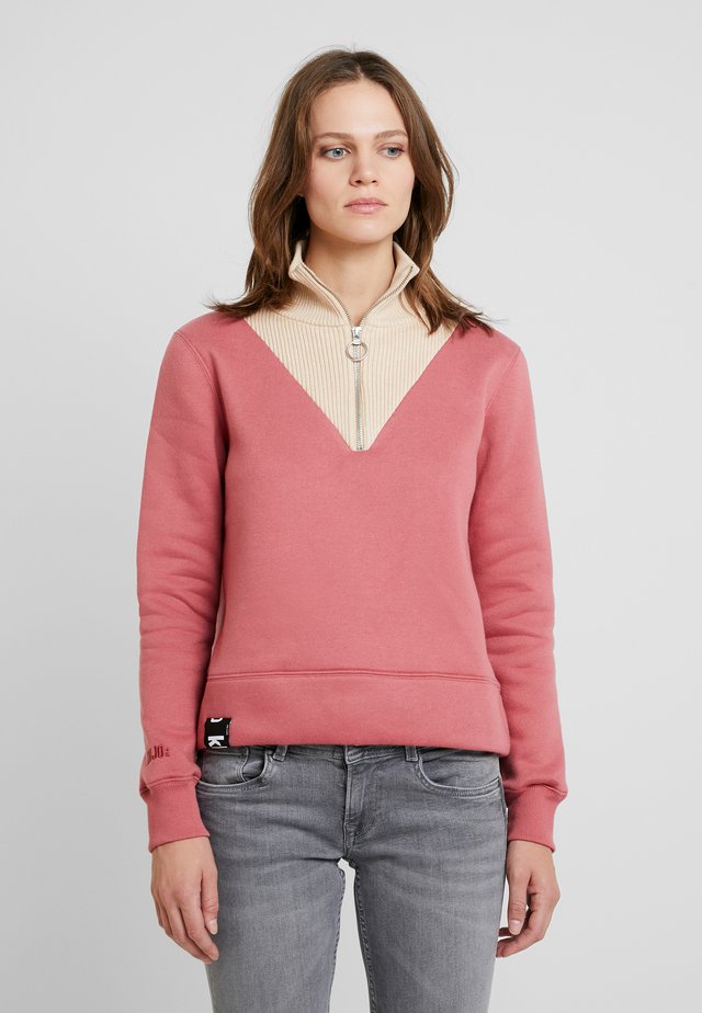 Sweatshirt - cream red combo