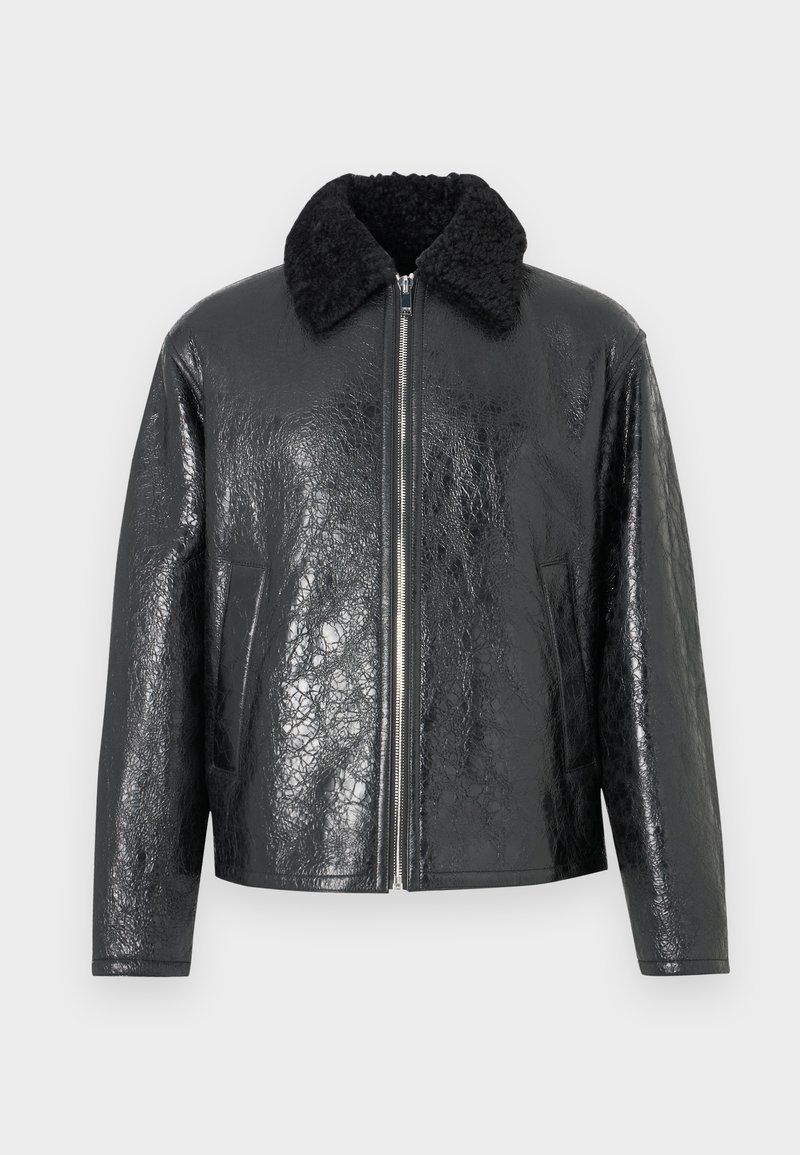 drykorn Leren jas zwart