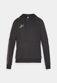 KING HOODIE - Hoodie - black/matte gold-coloured/white