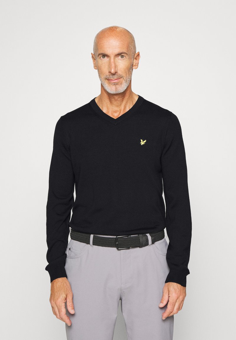 Lyle & Scott GOLF V NECK Jumper jet black/black Zalando.co.uk