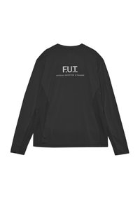 Svart långärmad träningsskjorta med texten "F.U.T. FYSISK UTVISKNING OCH TRÄNING" framträdande på ryggen.