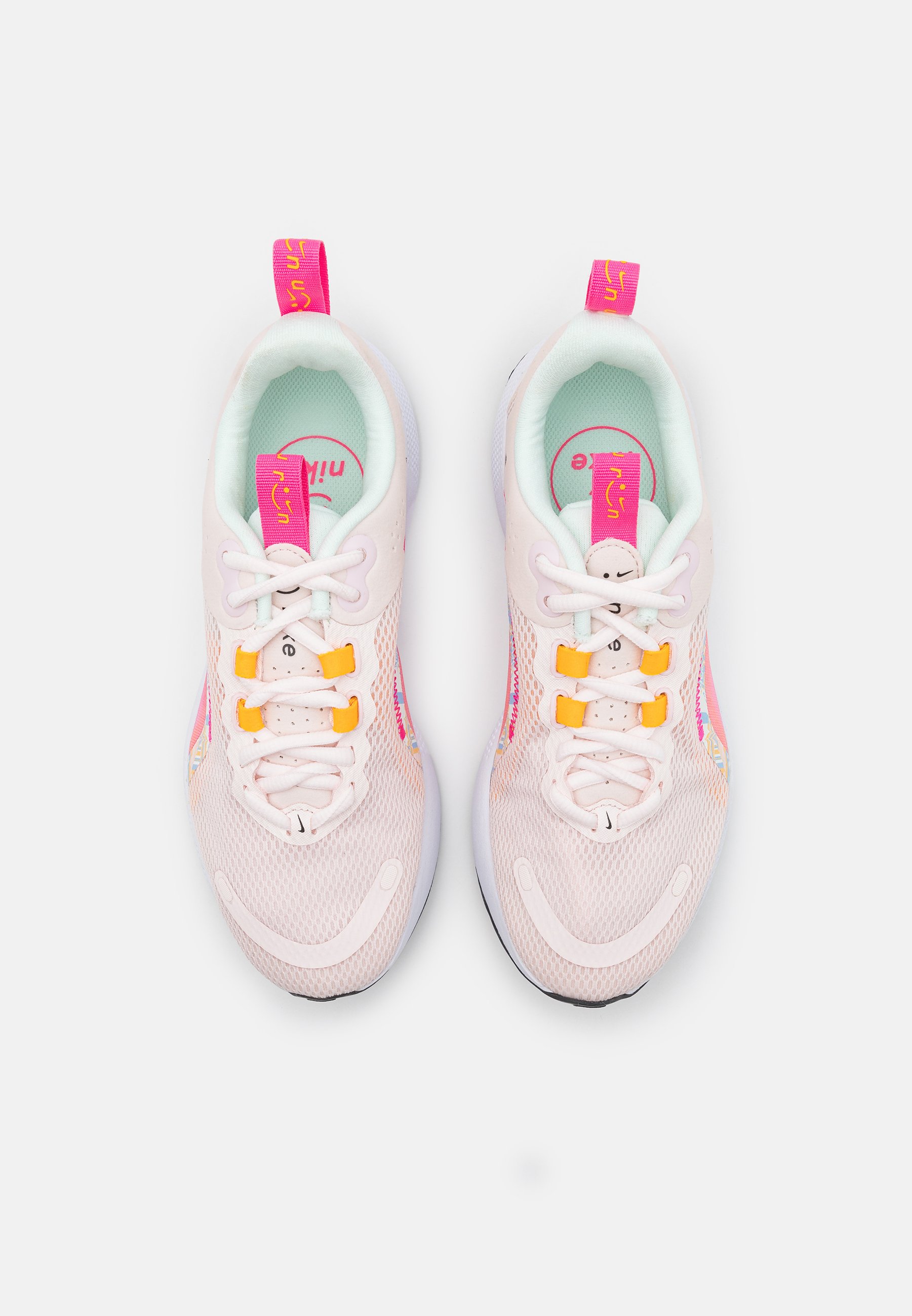 pink and gold tennis shoes