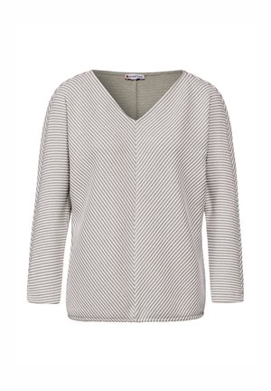 MIT DIAGONALSTRUKTUR - Langærmet T-shirt - beige
