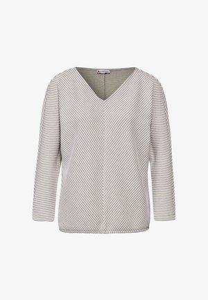 MIT DIAGONALSTRUKTUR - T-shirt à manches longues - beige