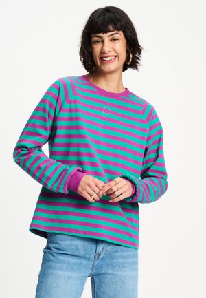POM Amsterdam, LONGSLEEVE - STRIPED PURPLE GREEN - Longsleeve - purple green