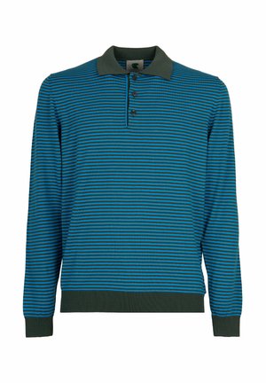 STITCHED WITH WINDSOR STRIPES - Polo shirt - militare turchese