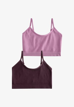 Self., REGULAR FIT - SEAMLESS RIB LONG LINE BRALETTE 2 PACK . - Bustier - berry red