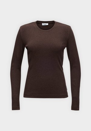 Marc O'Polo DENIM, T-SHIRT, LSL, CREWNECK, RIB STRUCTURE - Langærmet T-shirt - espresso brown