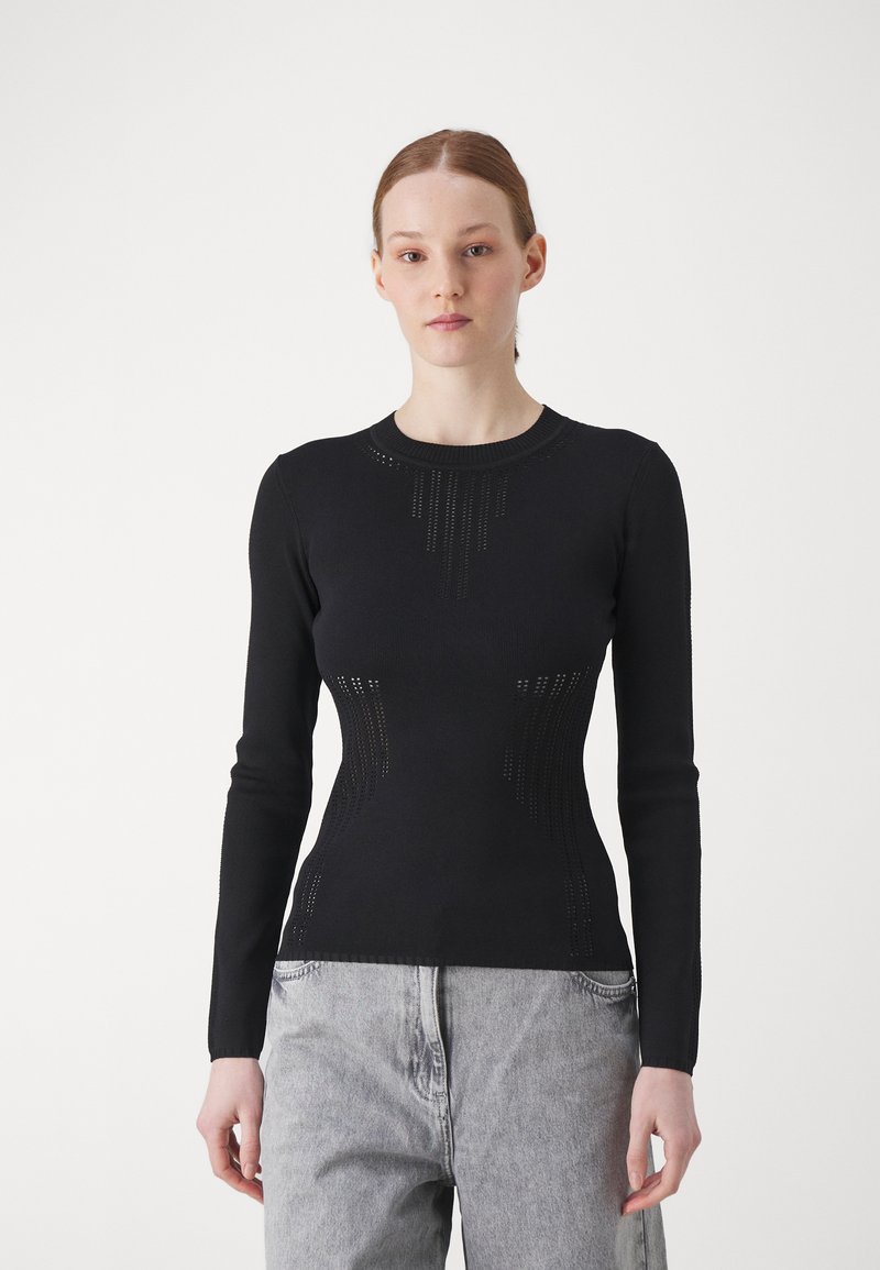 Patrizia Pepe maglia bambina a righe nero panna