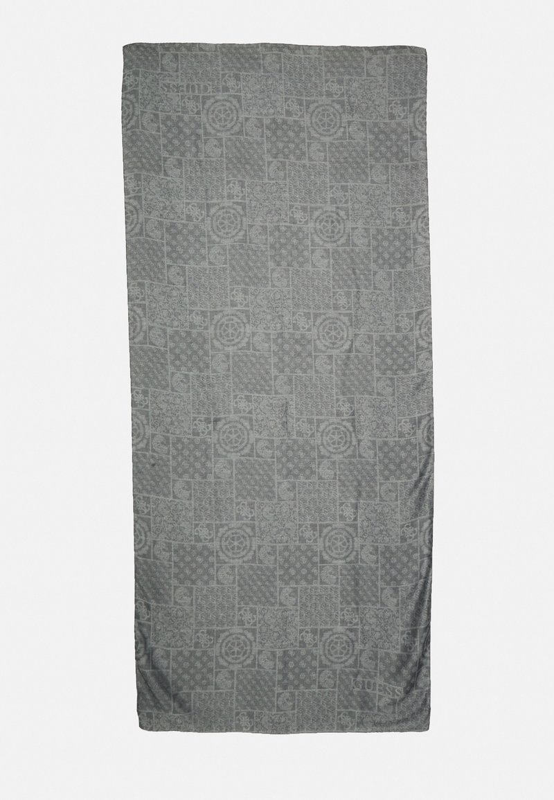 Guess knitted scarf with metal logo grey - Palazzo Di Scarpe