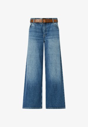 LIU JO, LIU JO FLARE JEANS WITH BELT - Wide Leg - blue denim