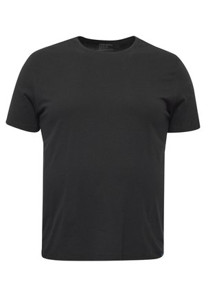 Zwarte korte mouw T-shirt van katoen, met een ronde halslijn en een ontspannen pasvorm met minimale stikseldetails.