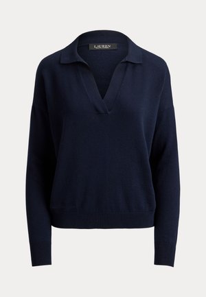 Lauren Ralph Lauren, COTTON-MODAL POLO SWEATER - Πουλόβερ - lauren navy