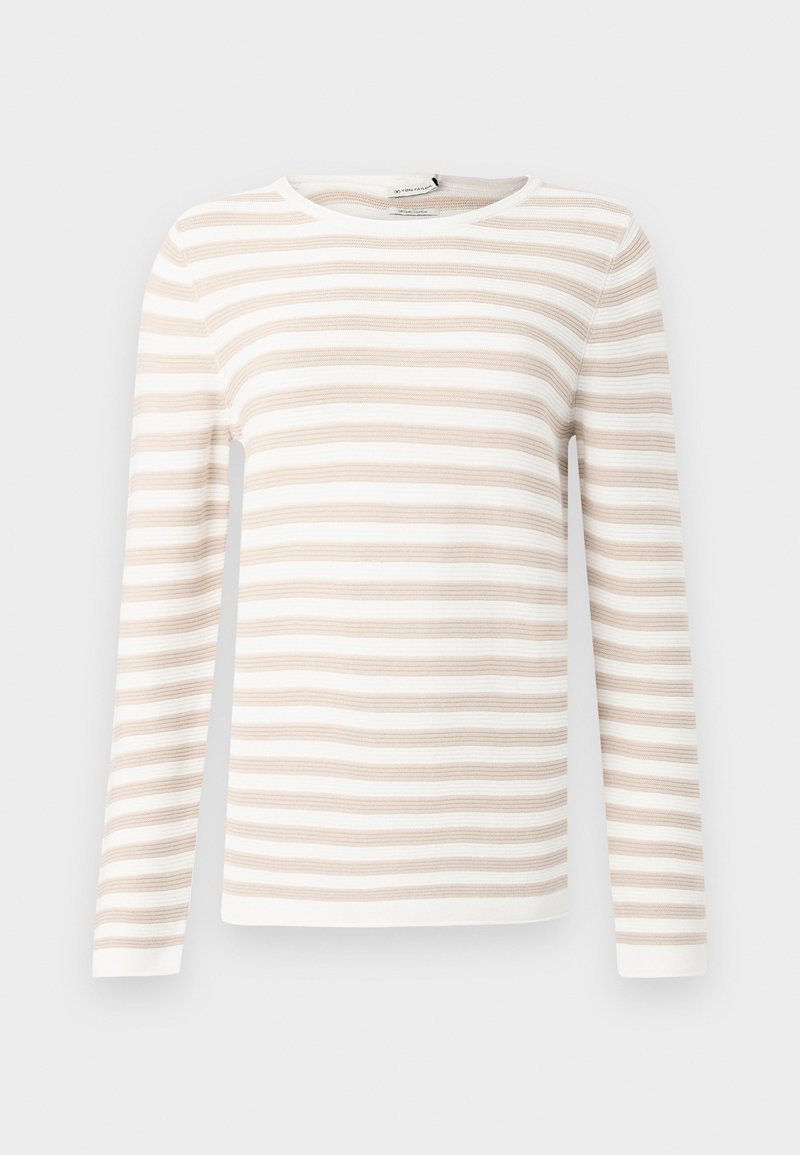 TOM TAILOR Jumper - sand stone off/white/sand - Zalando.co.uk