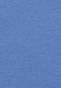 Textile with a knitted texture in a medium blue shade, featuring a tight weave and uniform pattern across the surface.