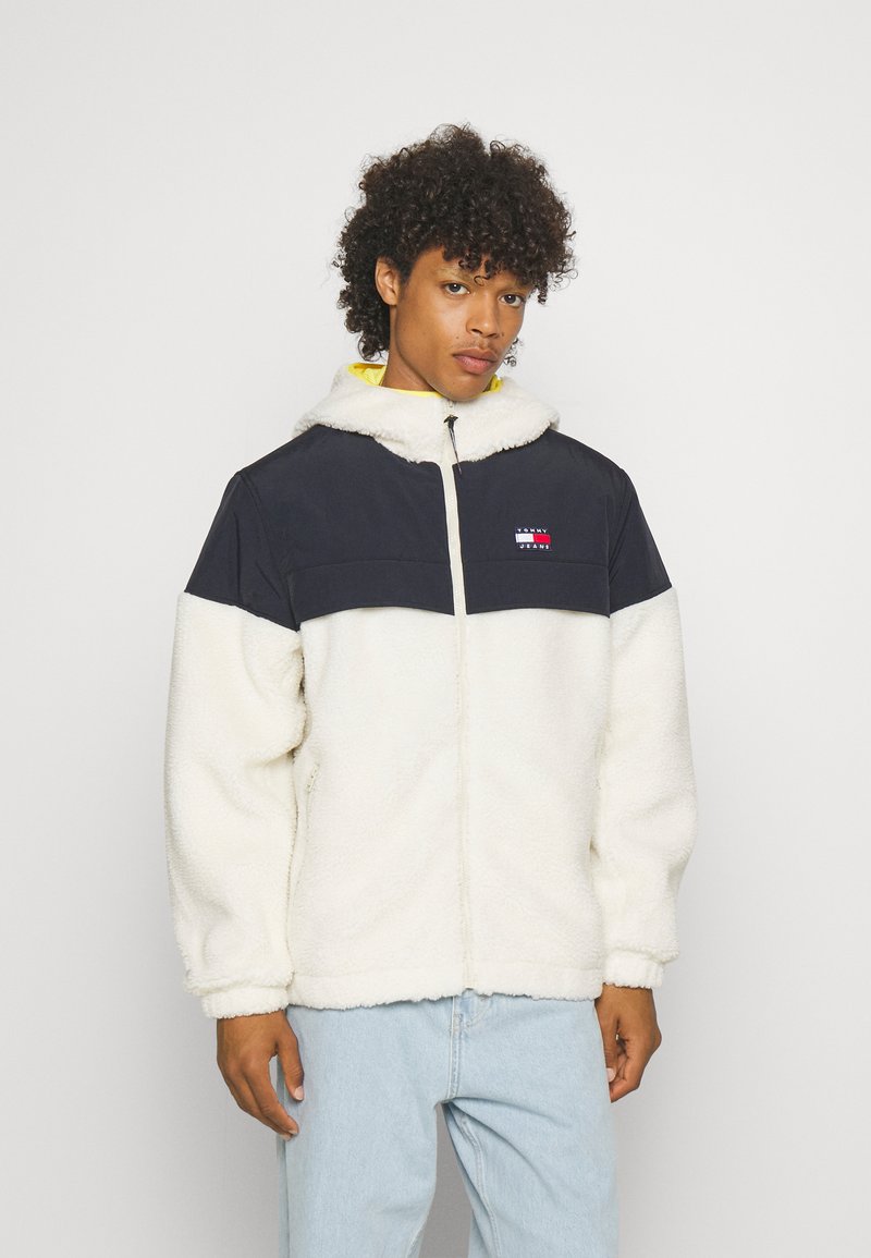 Tommy Jeans CHICAGO SHERPA MIX JACKET UNISEX Fleece jacket white