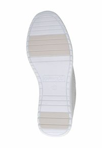 Fehér sneaker talp, textúrált felülettel és vízszintes bordákkal. Az "CAPRICE" logó dombornyomott, valamint a méret szám "37" található rajta.