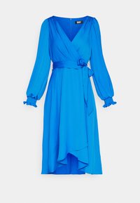 LONG BALLOON WITH SMOCKING CUFFS FAUX WRAP GOWN - Cocktailkjole - blue sapphire