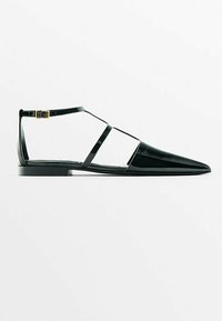 Massimo Dutti Ballerina's met enkelbandjes - black