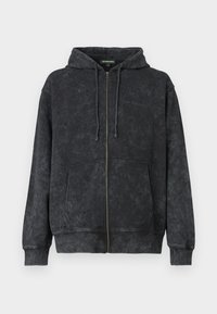 ZIP HOODIE - Felpa con zip - black acid wash